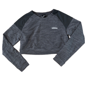 Adidas Gray Crop Top Athletic Sweatshirt Size Large Climalite